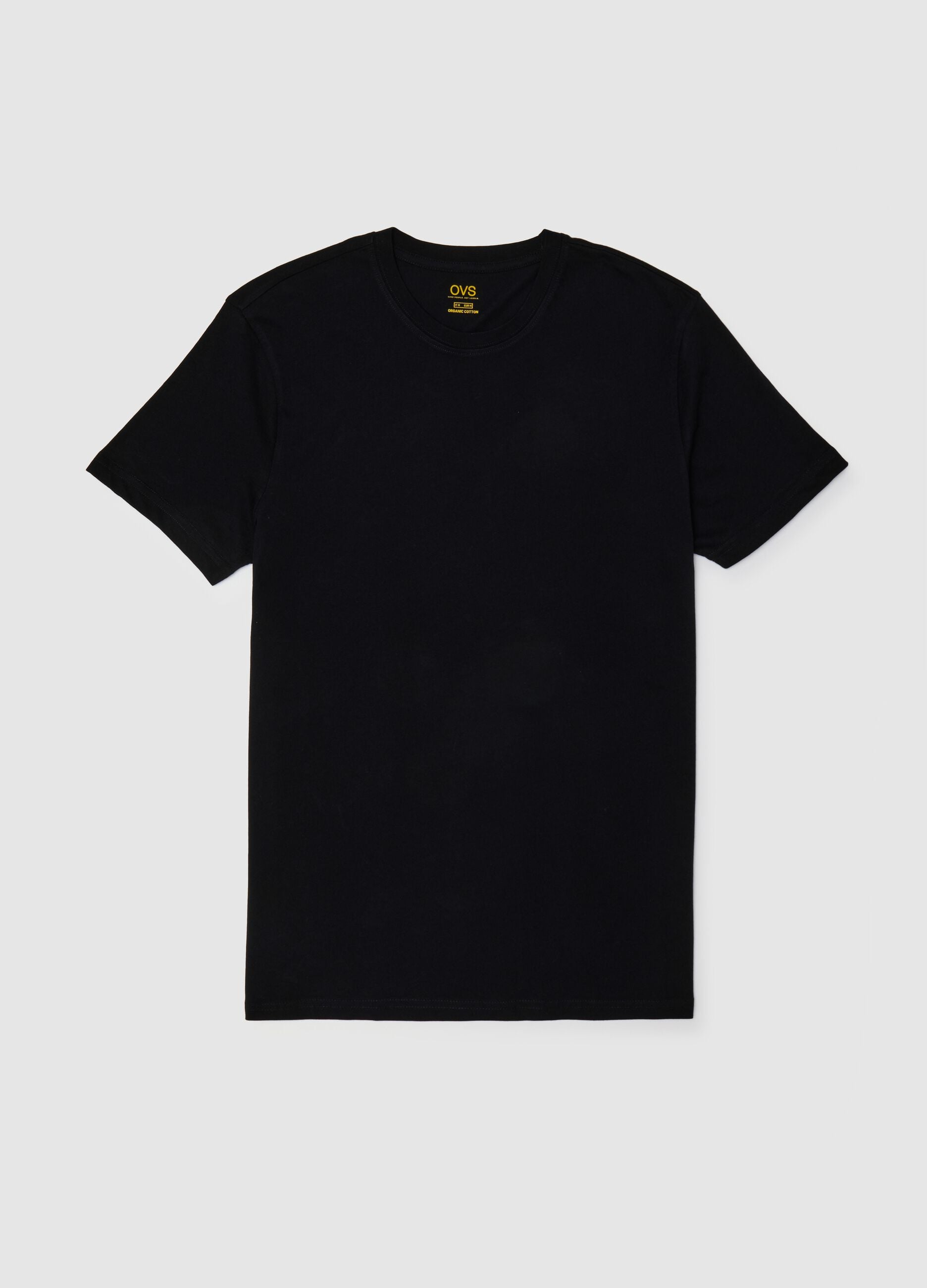 Men's black pure cotton t-shirt