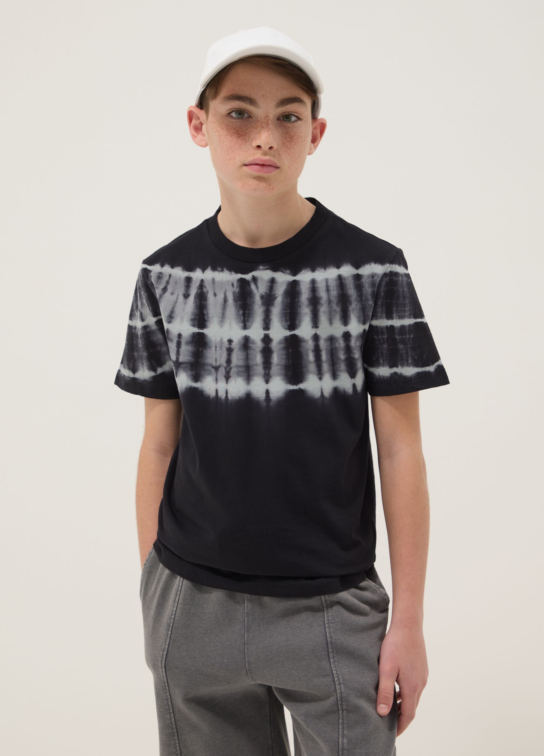 Black short-sleeve pure cotton T-shirt