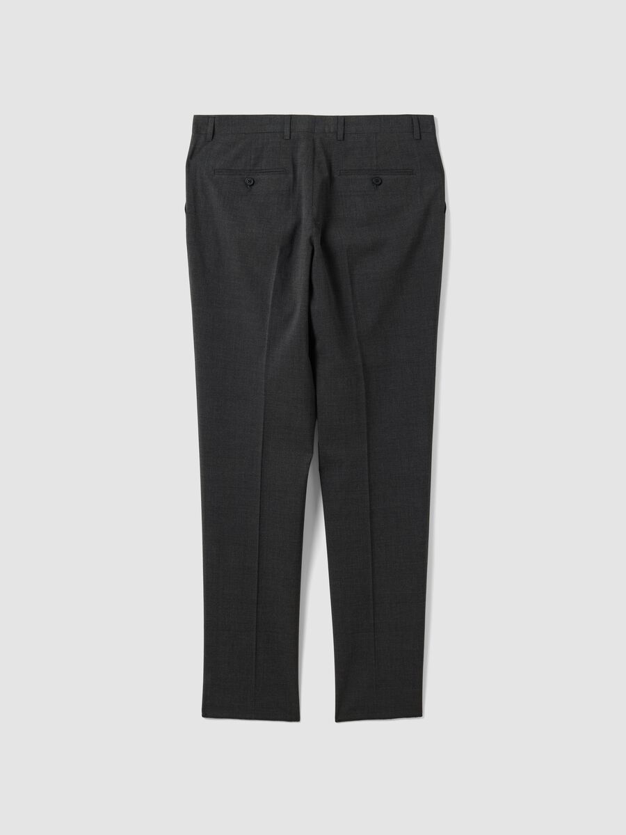 Pantaloni formali grigi slim fit in viscosa elasticizzata_1