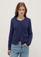Blue cotton blend regular fit cardigan with buttons_1