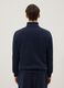 Blue regular fit cotton blend sweatshirt with half zip_2