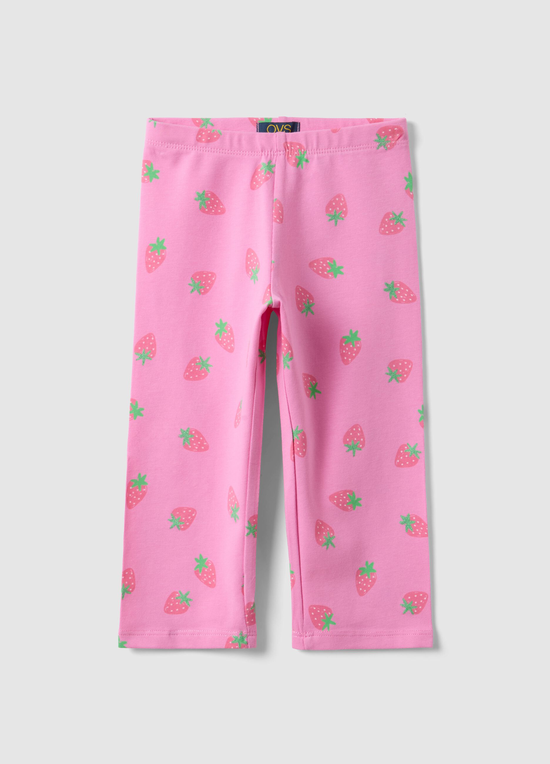 Girls' Stretch Organic Cotton Pink Skinny Leggings