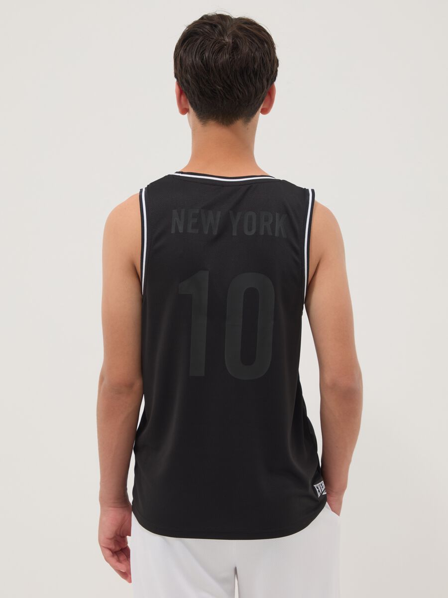 Canotta nera regular fit con profili a contrasto per ragazzo over fit_1