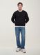 Light blue pure cotton straight-fit denim jeans_0