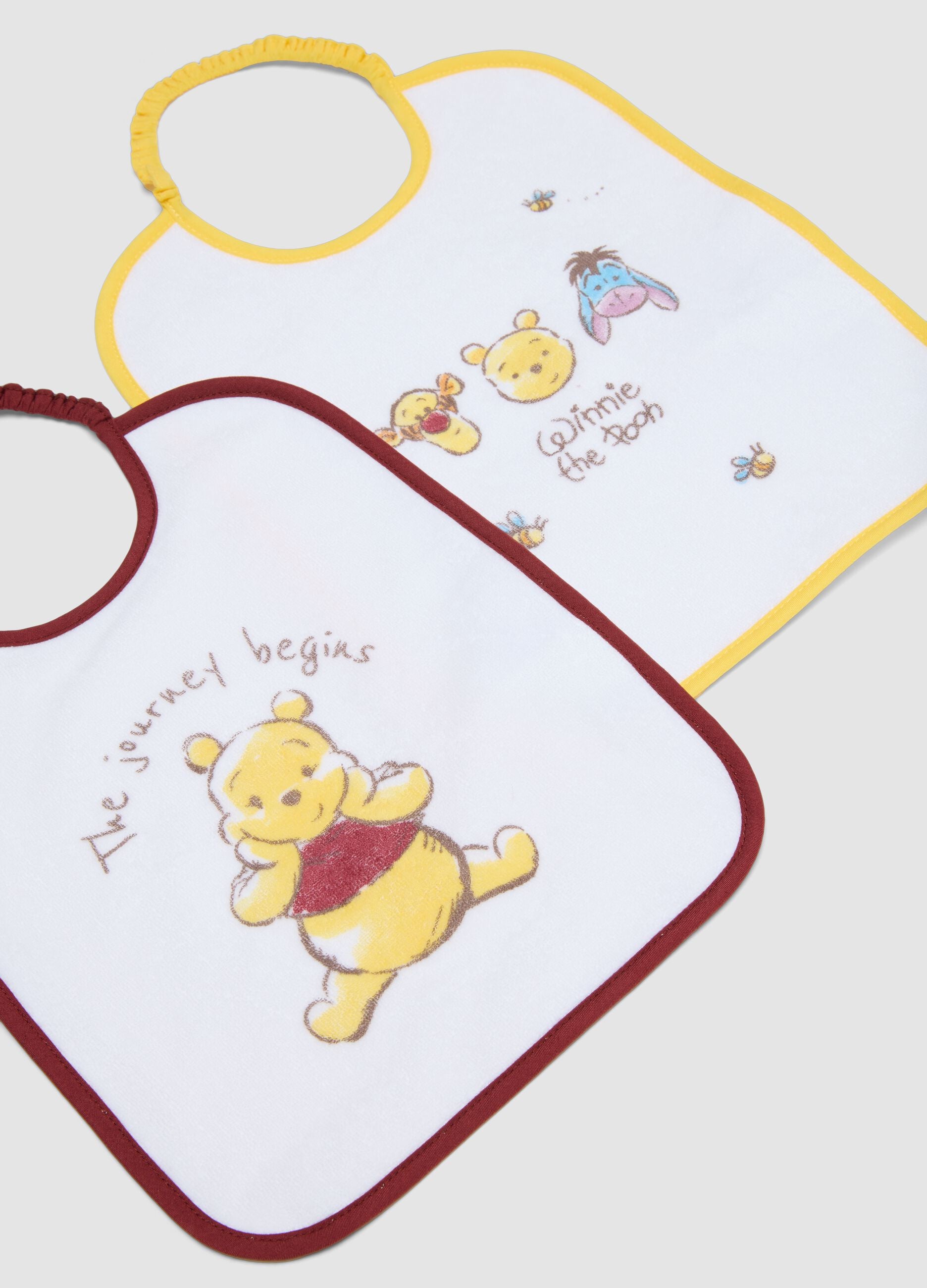 3-pack organic cotton-blend bibs with Winnie the Pooh print