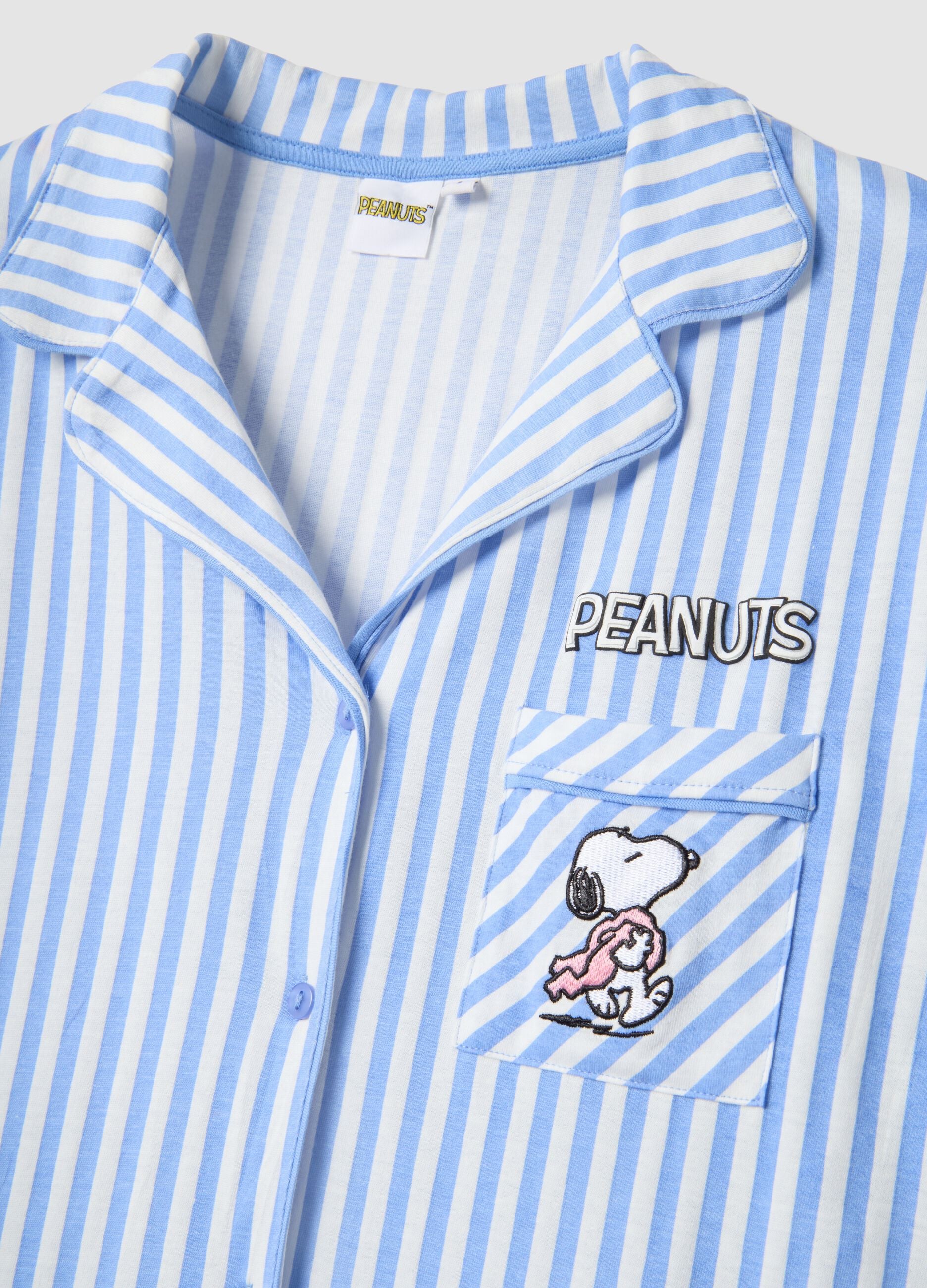Oversized multicolor striped pure cotton shirt Peanuts