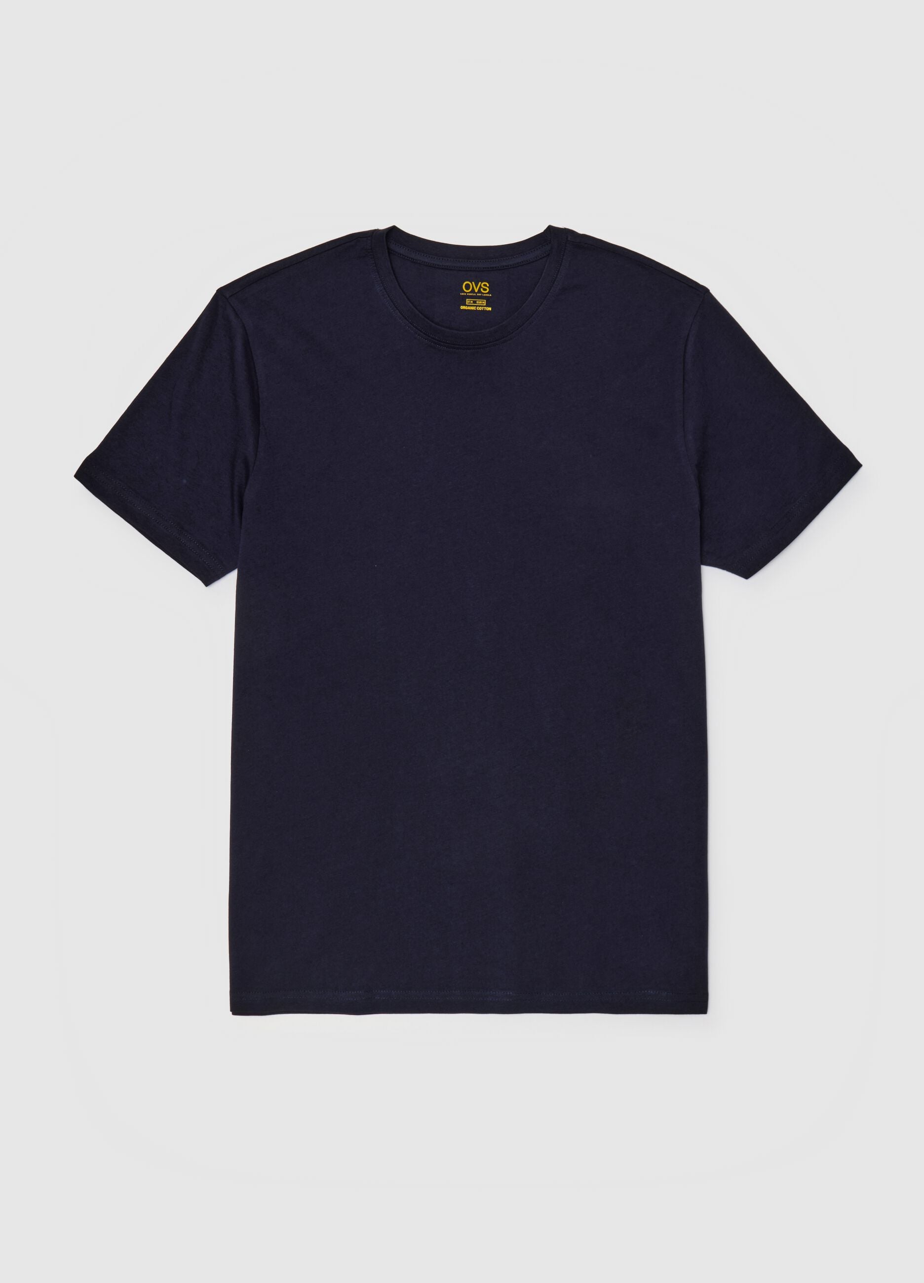 T-shirt da uomo in puro cotone blu