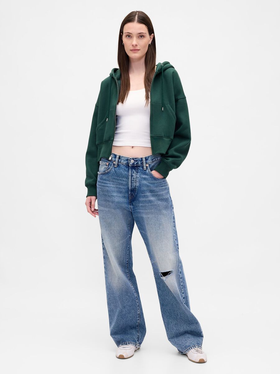 Green Knitted Hoodie with Zip_2