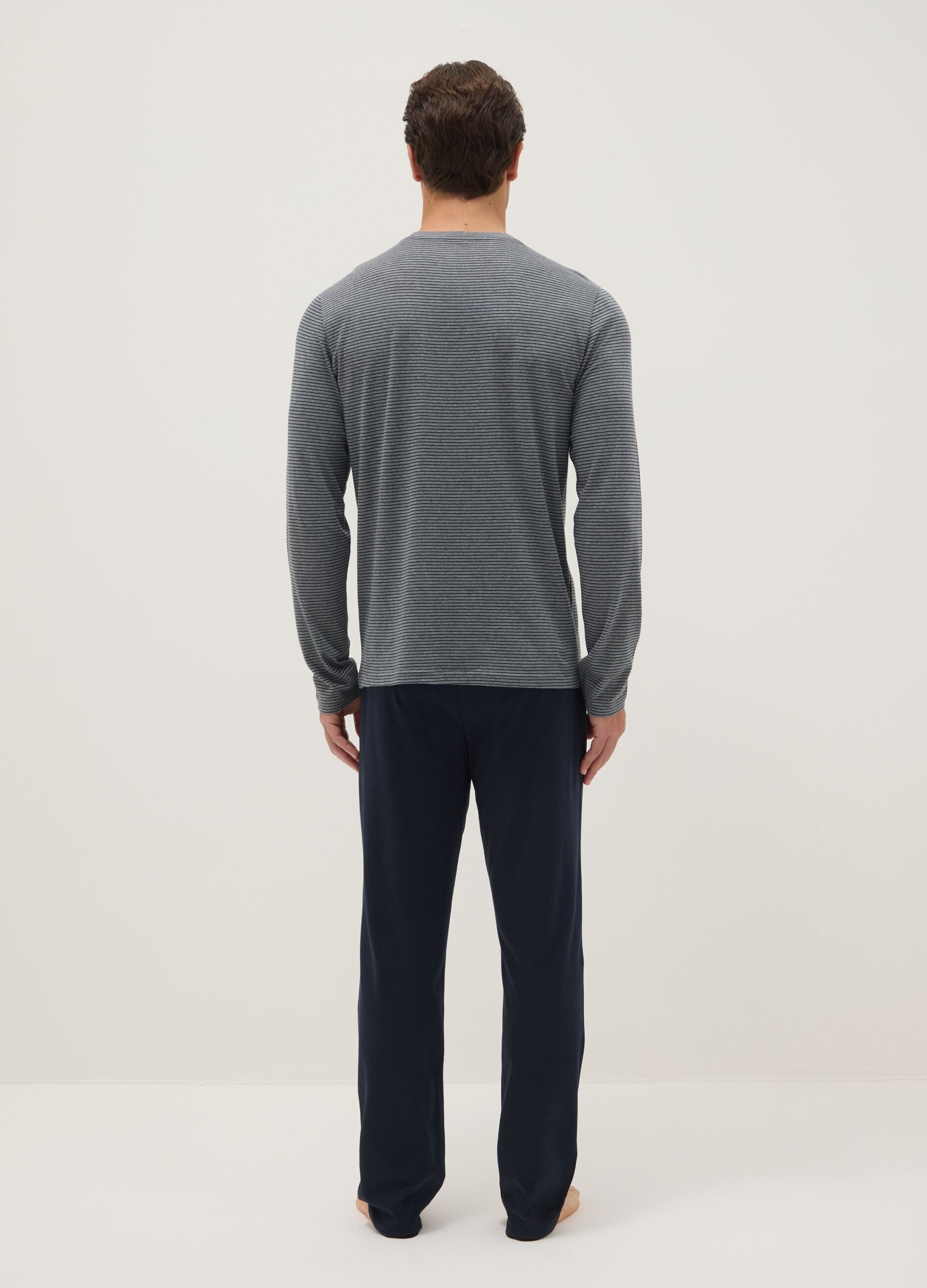 Long pyjamas in pure multicolour cotton regular fit