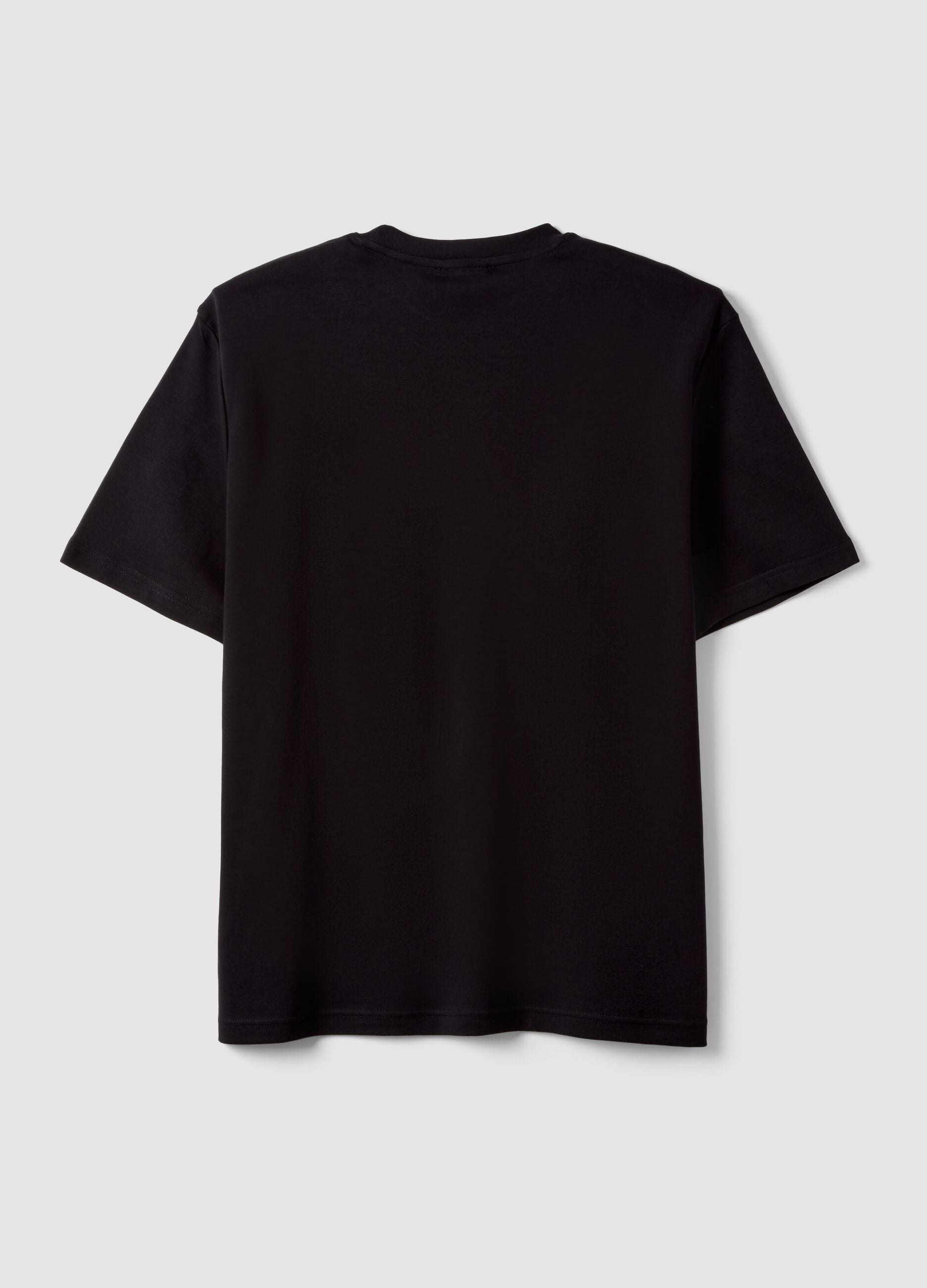 Black The Iconic Tee cotton T-shirt with short sleeves, regular fit