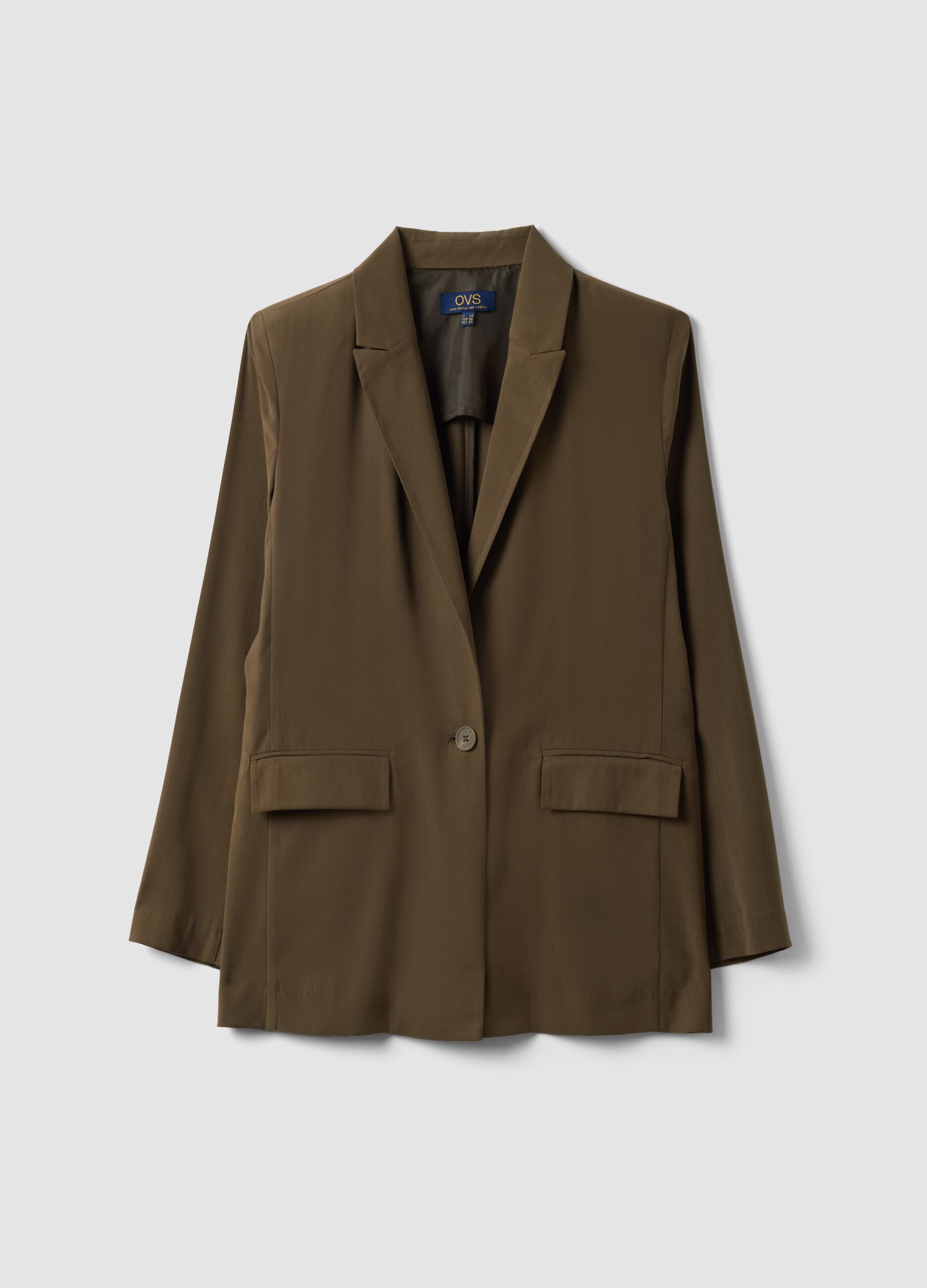 Green regular-fit viscose-blend blazer