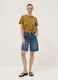 T-shirt marrone a maniche corte in puro cotone regular fit_1