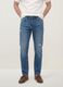 Blue denim stretch cotton jeans, regular fit_1