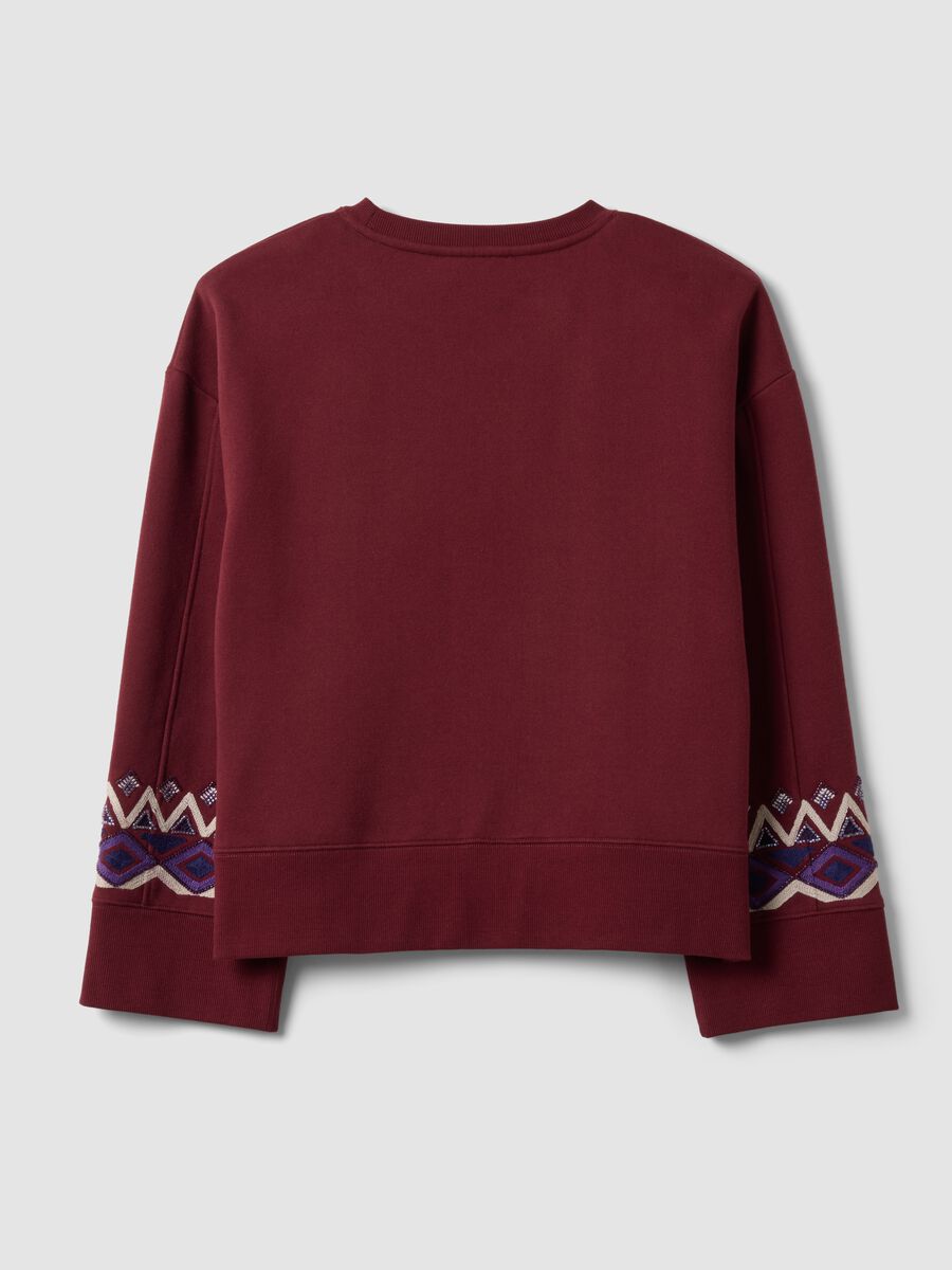 Red cotton-blend sweatshirt with regular fit pattern_6