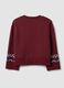 Red cotton-blend sweatshirt with regular fit pattern_6