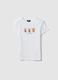 Girls' pure cotton white slim fit t-shirt with teddy bears_3