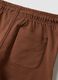 Brown pure organic cotton shorts with elasticated waist for baby boys, regular fit_3