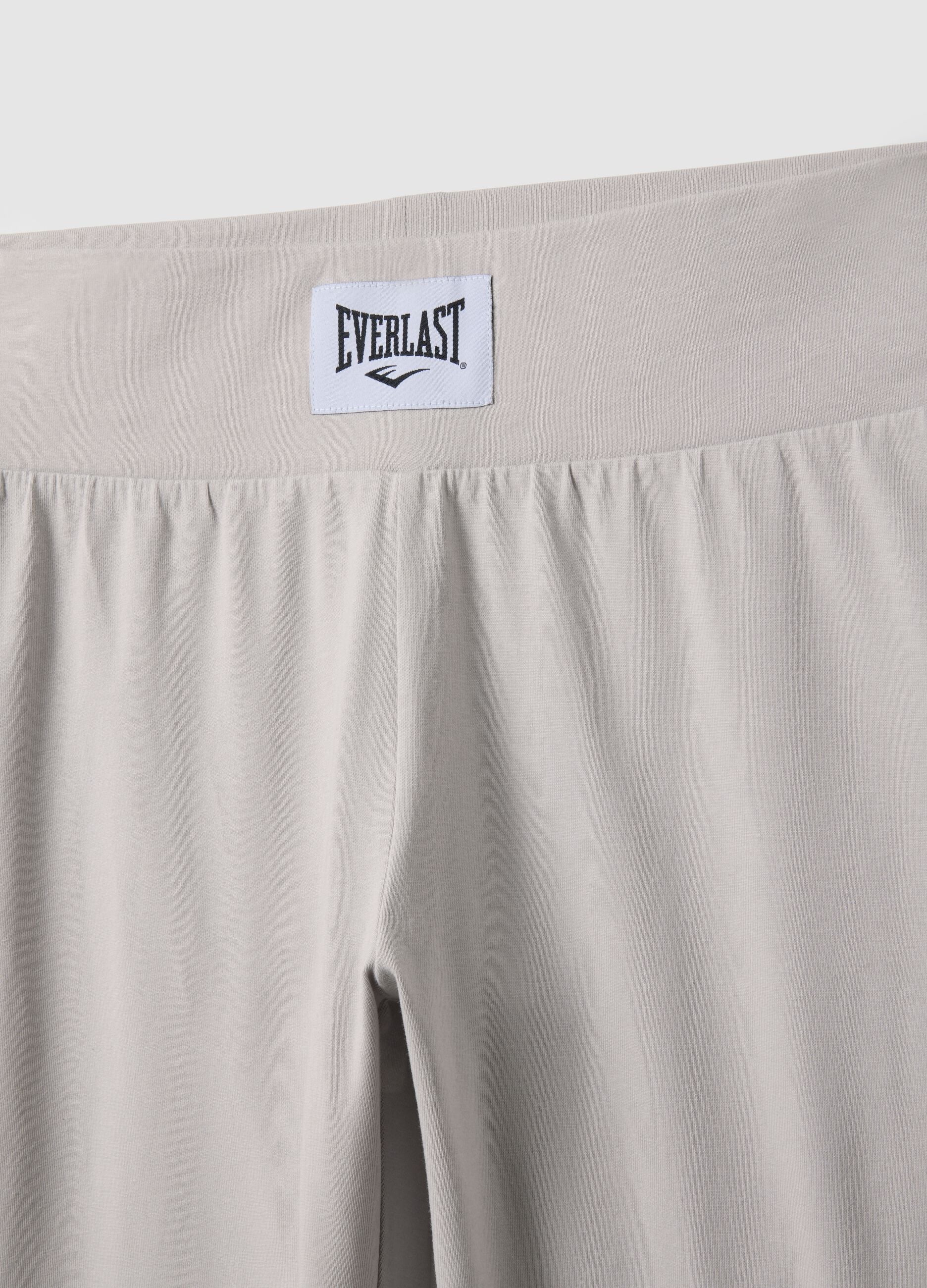 Grey stretch cotton leggings regular fit with Everlast logo