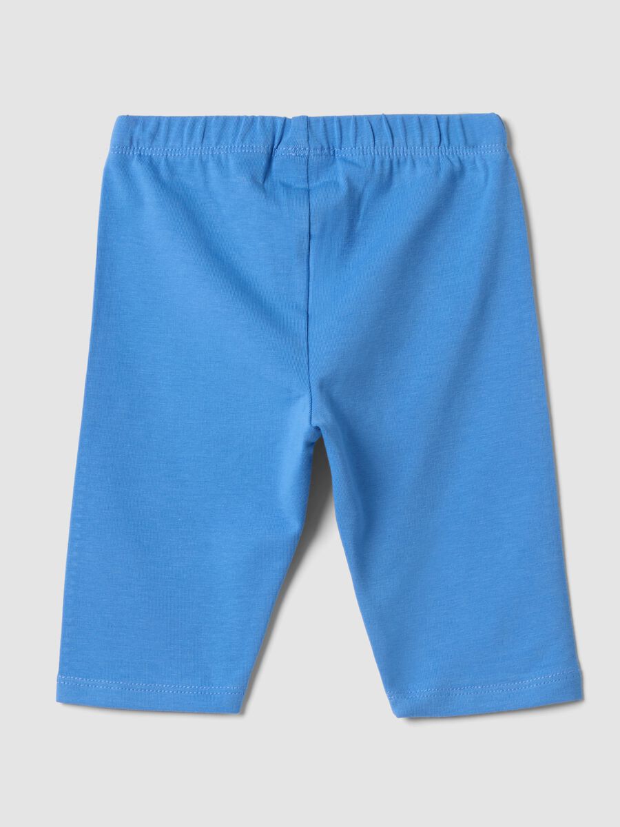 Leggings azzurri in cotone organico elasticizzato da bimba slim fit_1