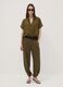 Green pure viscose trousers with elasticated cuffs, regular fit_1