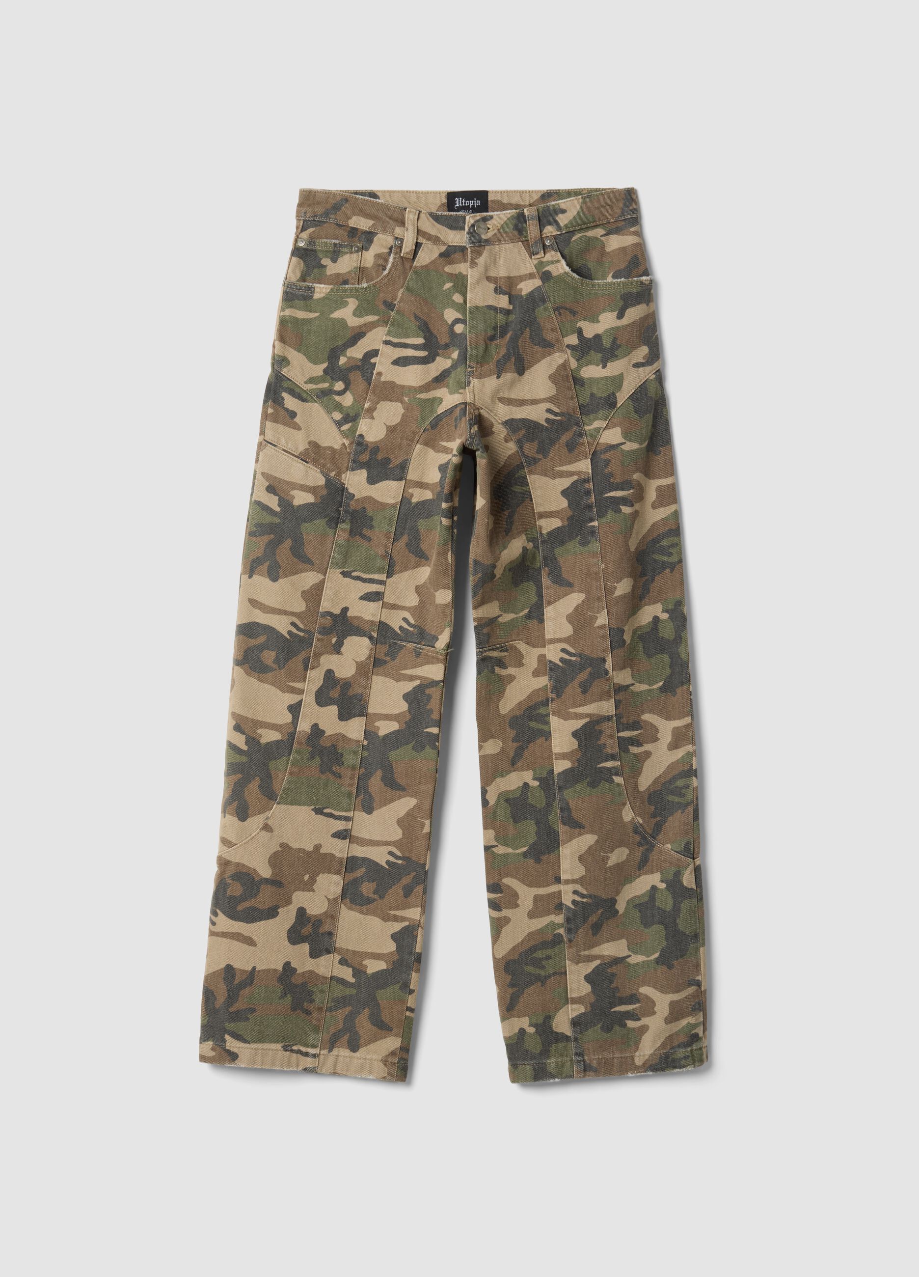 Baggy Washed Camo Denim