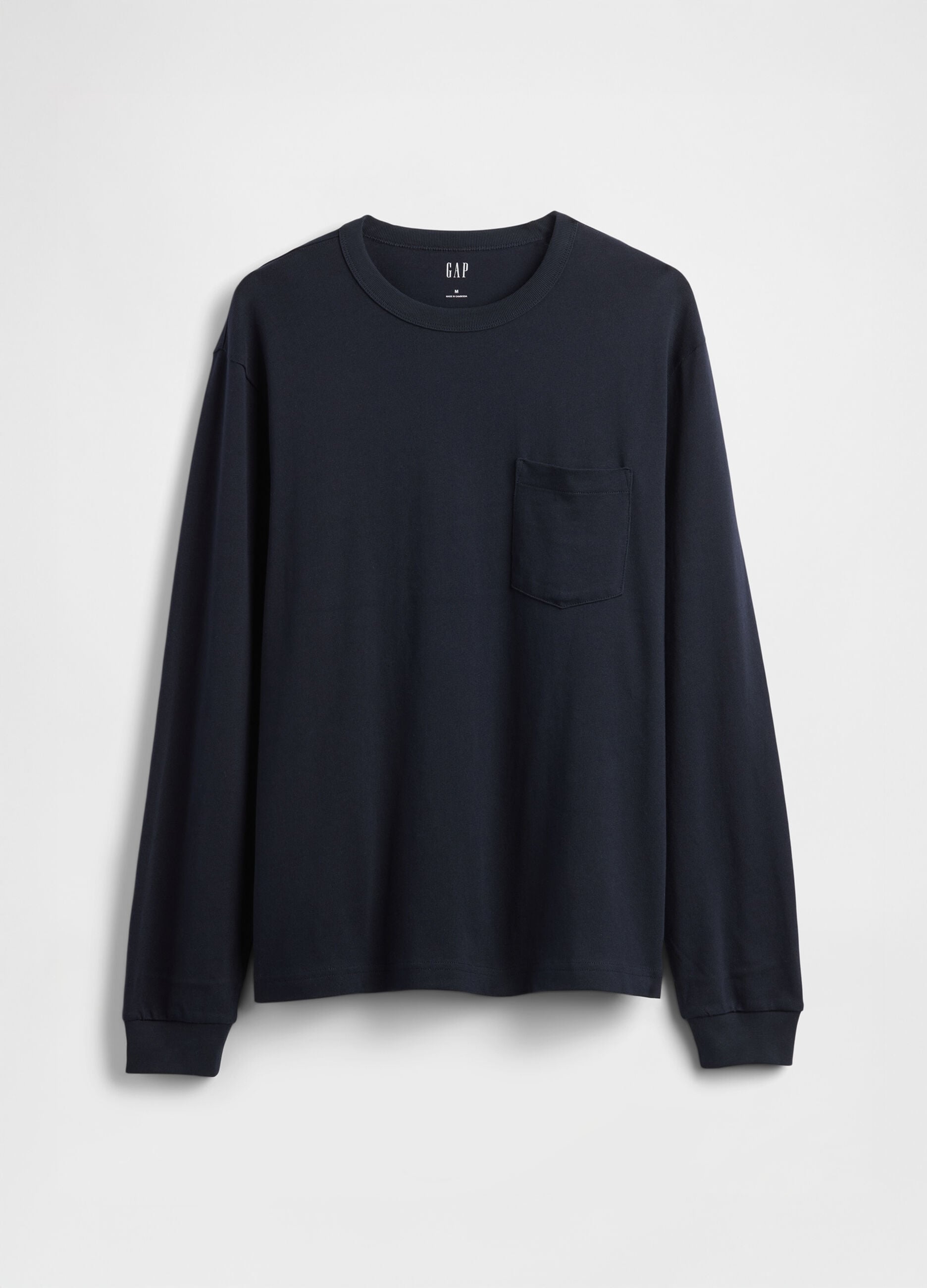 Blue long-sleeve cotton shirt