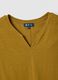 Yellow pure cotton regular fit V-neck T-shirt_5