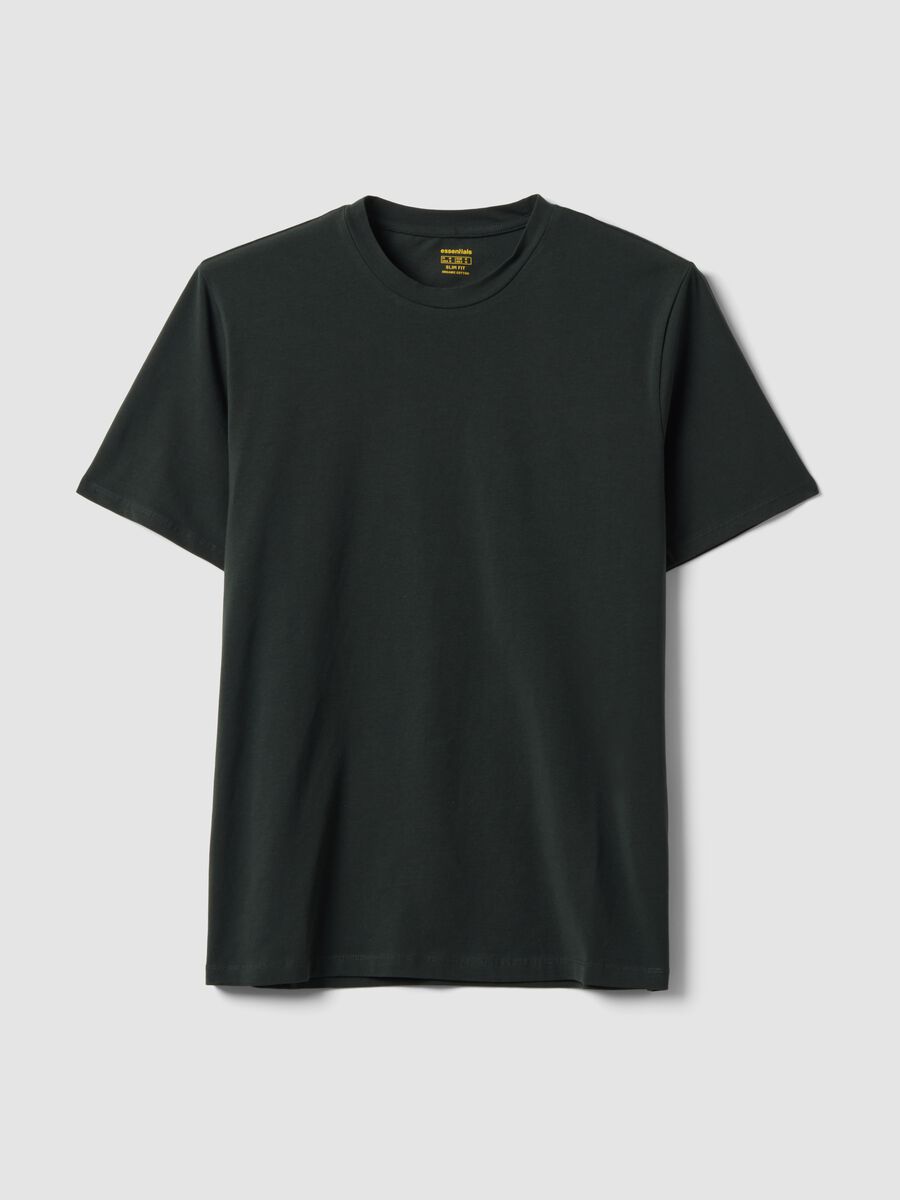 Green organic cotton slim-fit short-sleeve T-shirt_0