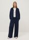 Regular fit blue modal blend hoodie with full zip_1