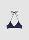Blue triangle bikini top in stretch fabric_4