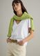 White pure cotton T-shirt regular fit deep V_0