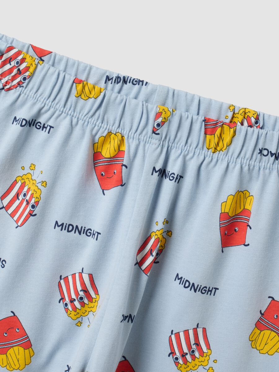 Light blue pure organic cotton pyjamas with all-over print for boys_3