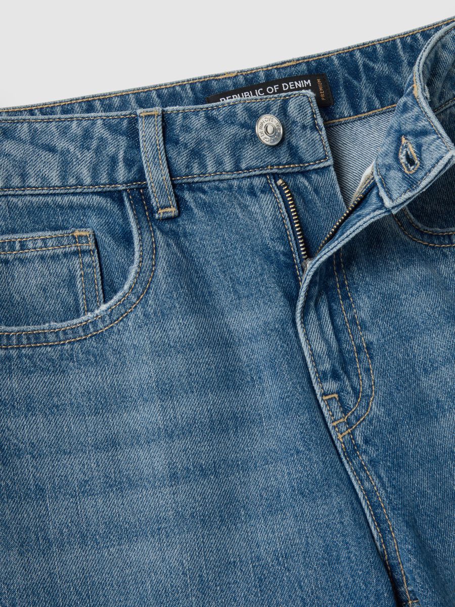Jeans blu in puro cotone straight fit_6