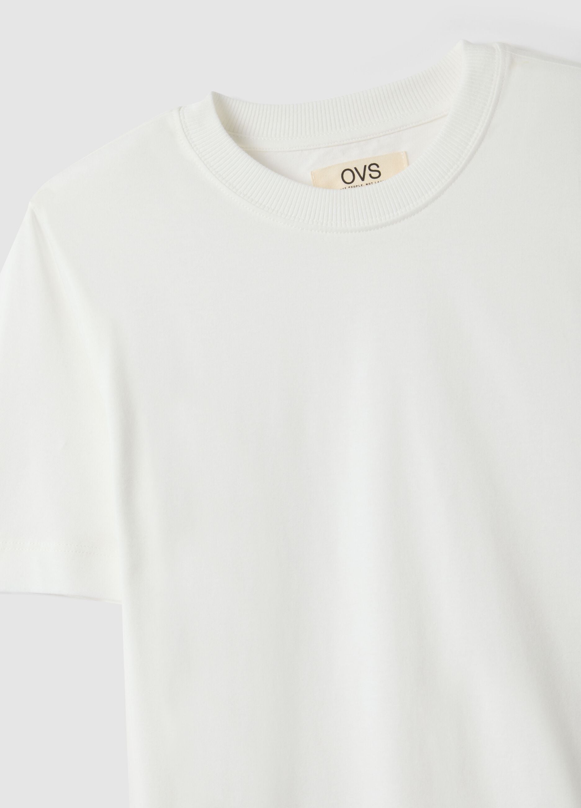 White Short-Sleeved T-Shirt in Pure Italian Cotton