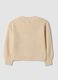 Beige knitted cardigan with deep V-neck_1
