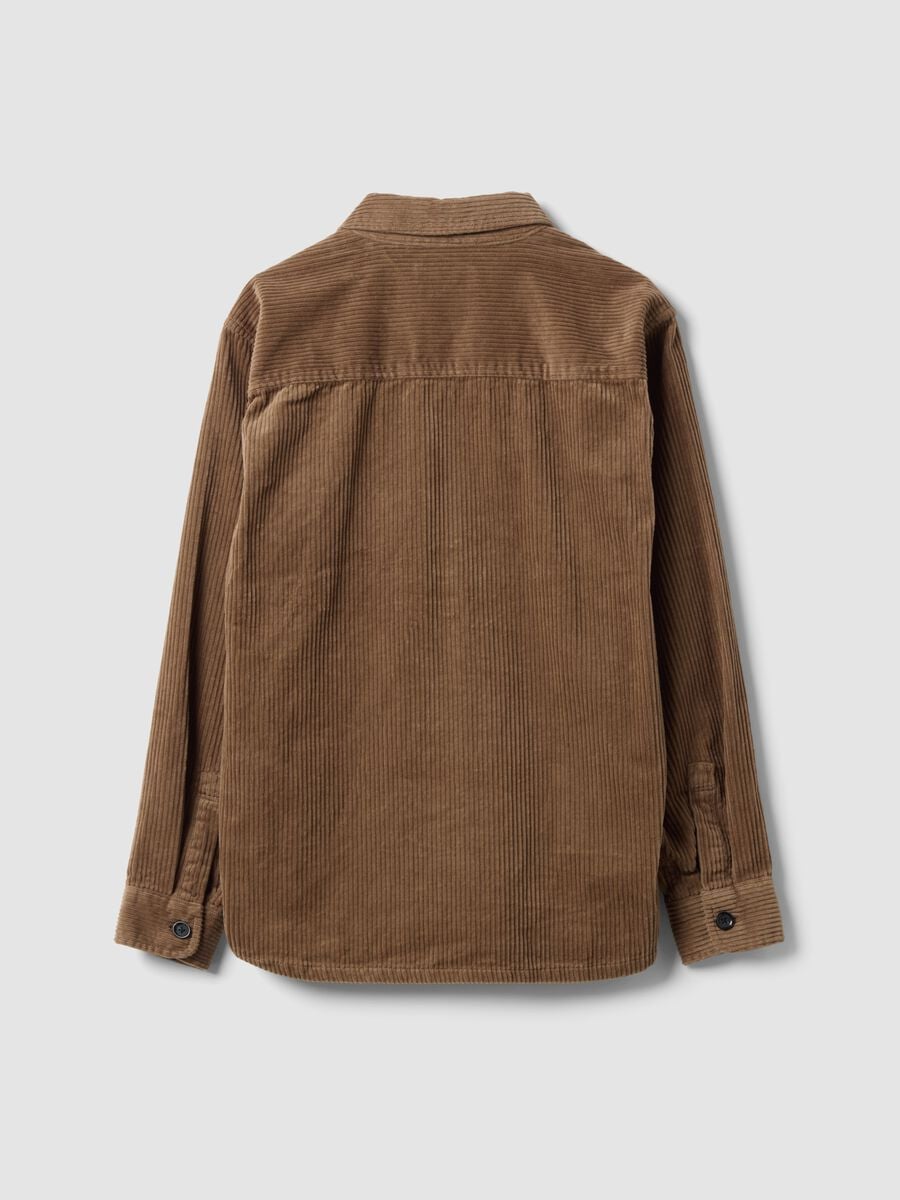 Shacket marrone in puro cotone a coste over fit_3