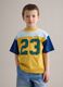 Multicolour pure cotton children's t-shirt regular fit with number 23_0