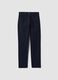 Blue regular-fit stretch cotton twill trousers_0