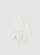 White Mickey Mouse print baby hat and booties set_0