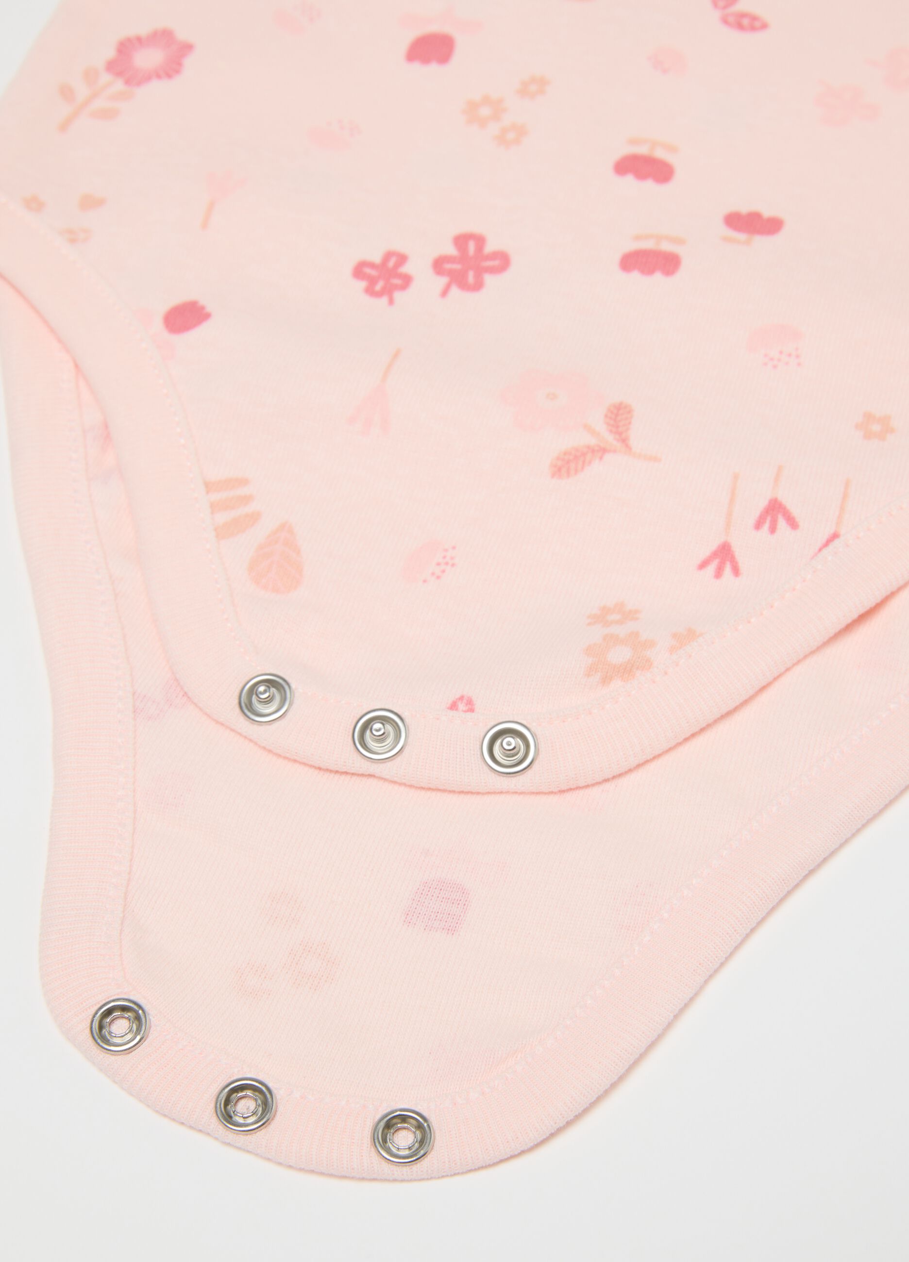 Multicolour short sleeve baby bodysuit tripack in pure cotton