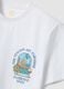 White pure cotton T-shirt with graphic print, regular fit_5