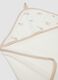 White organic cotton-blend hooded baby bathrobe_2