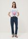White pure cotton T-shirt with front print_1