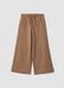 Brown culotte trousers in pure organic cotton for girls_0