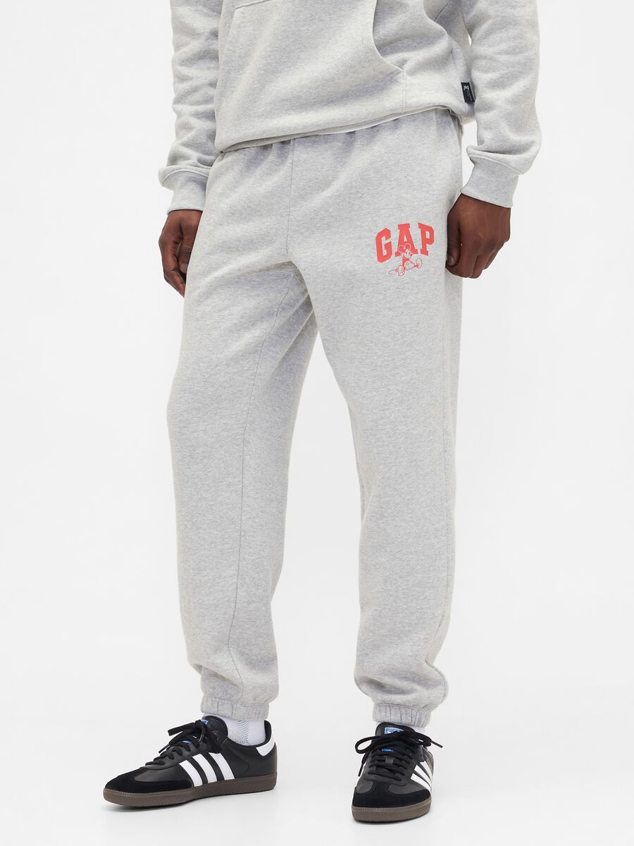 Grey Jogger Trousers in Mixed Fabric_1