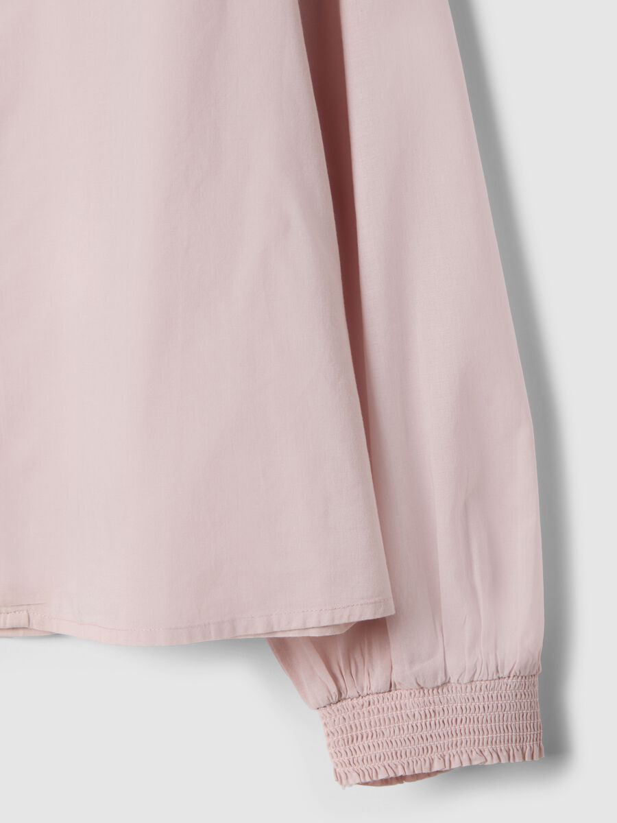 Pink pure cotton regular fit shirt with buttons and rounded collar_5