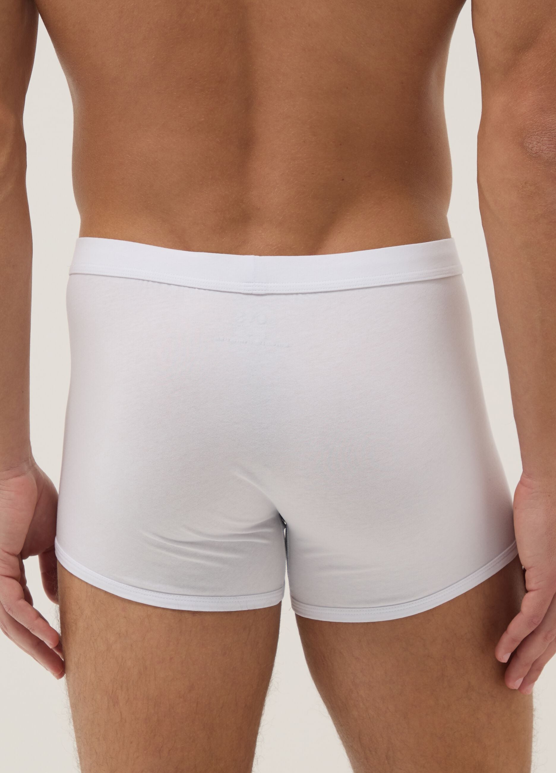 3-pack white stretch cotton boxers, regular fit