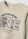 Beige pure cotton regular fit sweatshirt with print for baby_2