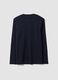 Blue long-sleeve crew-neck T-shirt in pure organic cotton_1