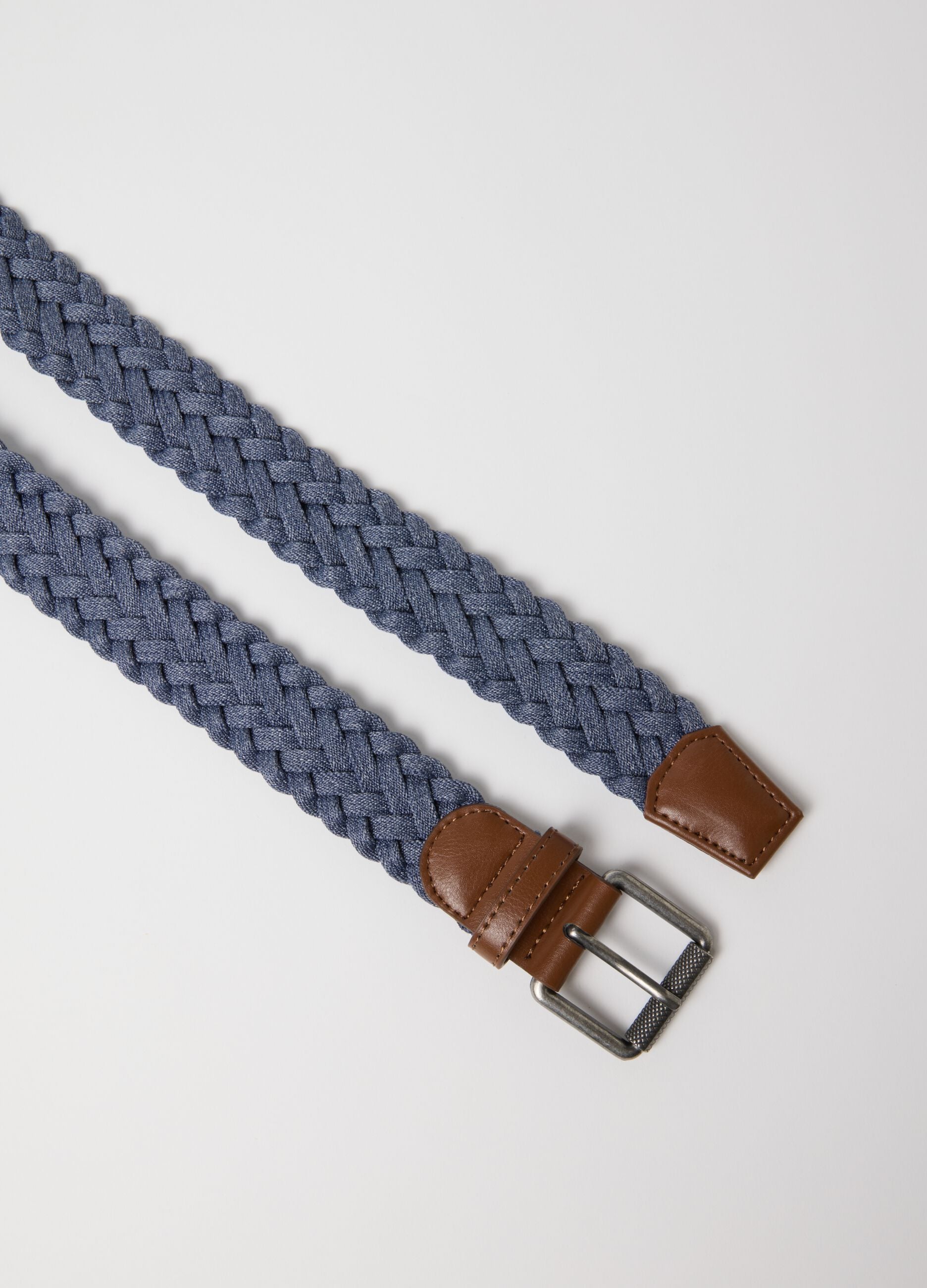 Blue Belt with Braided Design